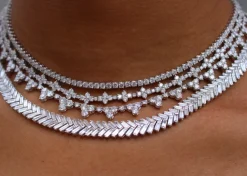 Discount LARGE DIAMOND TRIANGLE ETERNITY CHOKER Chokers