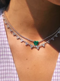 Discount LARGE DIAMOND TRIANGLE ETERNITY CHOKER Chokers