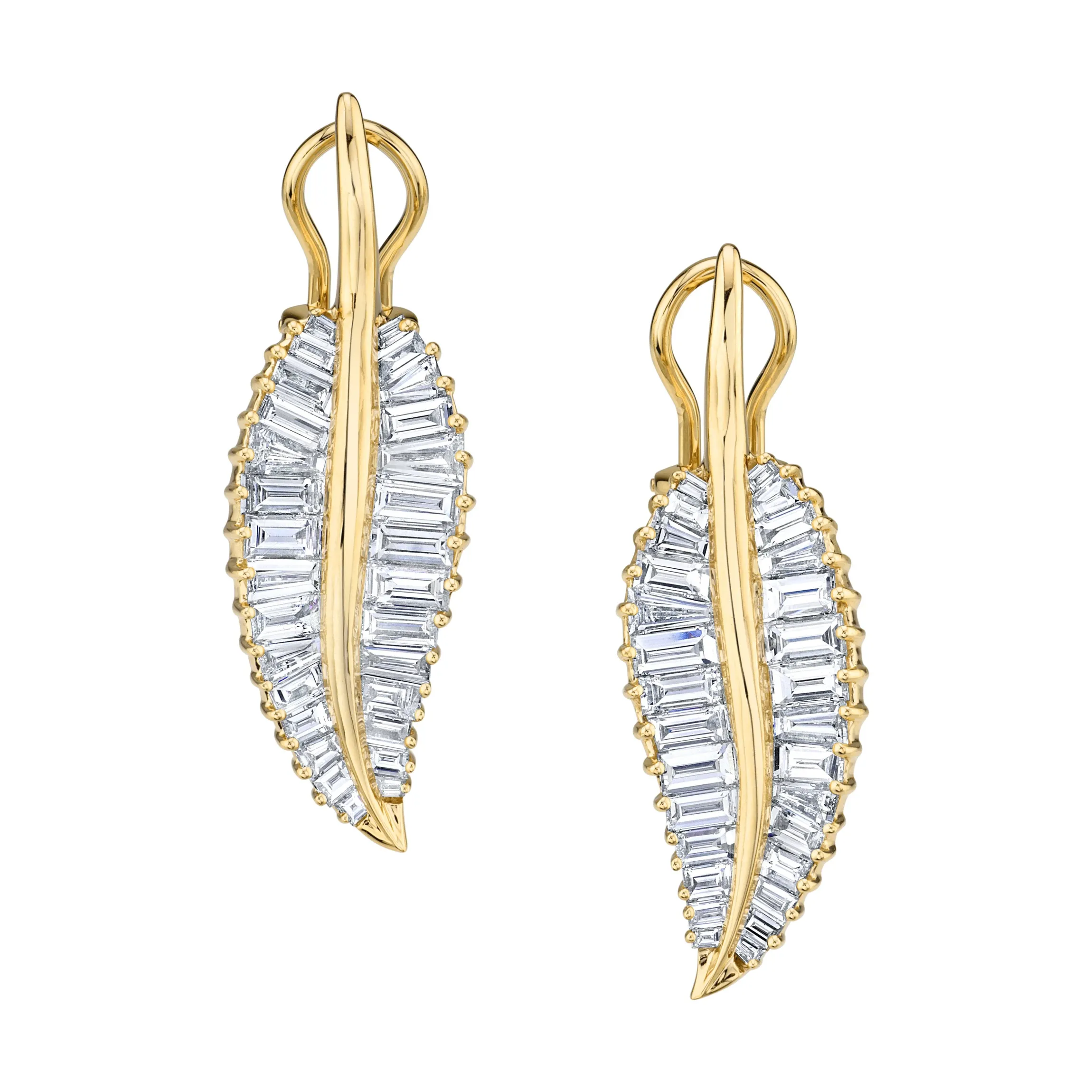 Online LARGE PALM LEAF DROP EARRINGS Leaf