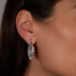 Online LARGE PALM LEAF DROP EARRINGS Leaf