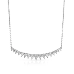 Clearance LARGE PEAR DIAMOND CRESCENT NECKLACE Pendants