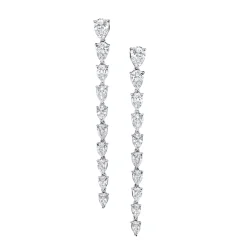 Store LARGE PEAR DIAMOND DROP EARRINGS Long