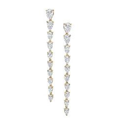 Store LARGE PEAR DIAMOND DROP EARRINGS Long