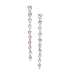 Store LARGE PEAR DIAMOND DROP EARRINGS Long