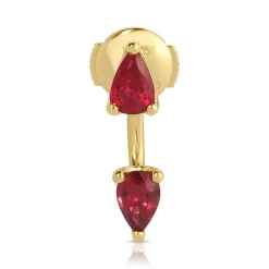 Hot LARGE PEAR RUBY ORBIT EARRING Orbit