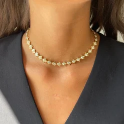 Clearance LARGE TULIP DIAMOND CHOKER Chokers