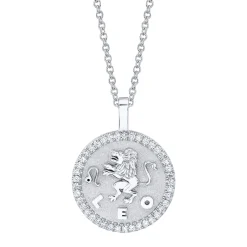 Cheap LEO ZODIAC COIN PENDANT WITH DIAMOND FRAME Pendants|Zodiac Coins
