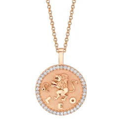 Cheap LEO ZODIAC COIN PENDANT WITH DIAMOND FRAME Pendants|Zodiac Coins