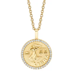 Cheap LIBRA ZODIAC COIN PENDANT WITH DIAMOND FRAME Pendants|Zodiac Coins