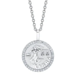 Cheap LIBRA ZODIAC COIN PENDANT WITH DIAMOND FRAME Pendants|Zodiac Coins