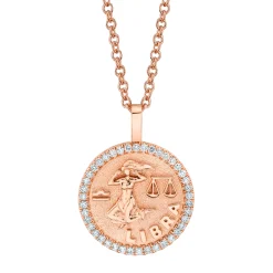 Cheap LIBRA ZODIAC COIN PENDANT WITH DIAMOND FRAME Pendants|Zodiac Coins