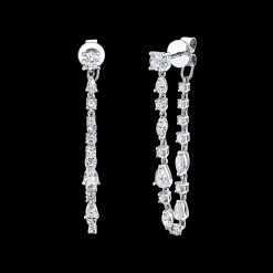 Outlet LONG MULTI SHAPED DIAMOND LOOP EARRINGS Long