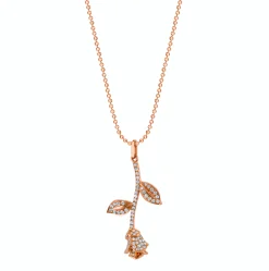 New LONG STEM ROSE DIAMOND NECKLACE Pendants
