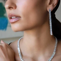 Store LONG ZIPPER DIAMOND EARRINGS Long
