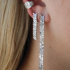 Store LONG ZIPPER DIAMOND EARRINGS Long