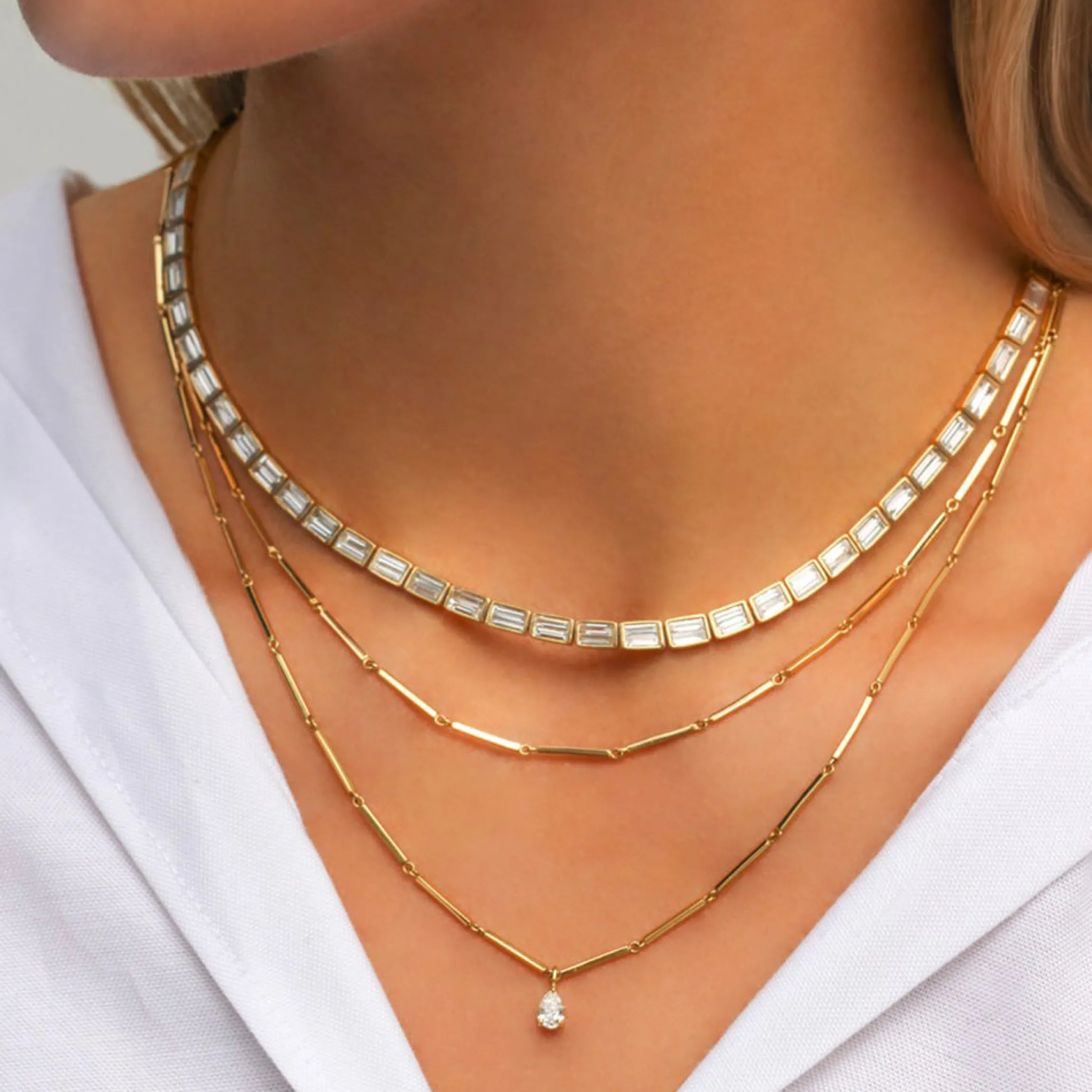 Best LOUISE NECKLACE WITH .40CT PEAR DIAMOND PENDANT Pendants