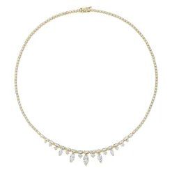 Hot MARQUISE, BAGUETTE AND ROUND DIAMOND CHOKER Chokers