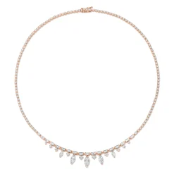 Hot MARQUISE, BAGUETTE AND ROUND DIAMOND CHOKER Chokers