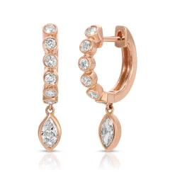 Cheap MELROSE BEZELED HUGGIES WITH MARQUISE DIAMOND DROP Huggies