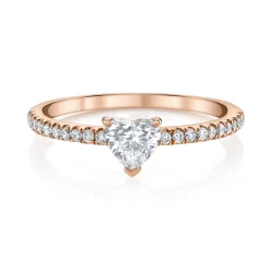 Fashion ME/YOU HEART DIAMOND PAVE PINKY RING Stacking|Pinky