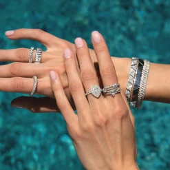Best Sale ME/YOU PEAR DIAMOND PAVE RING Stacking