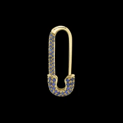 Flash Sale MINI BLUE SAPPHIRE SAFETY PIN EARRING Safety Pins & Clips