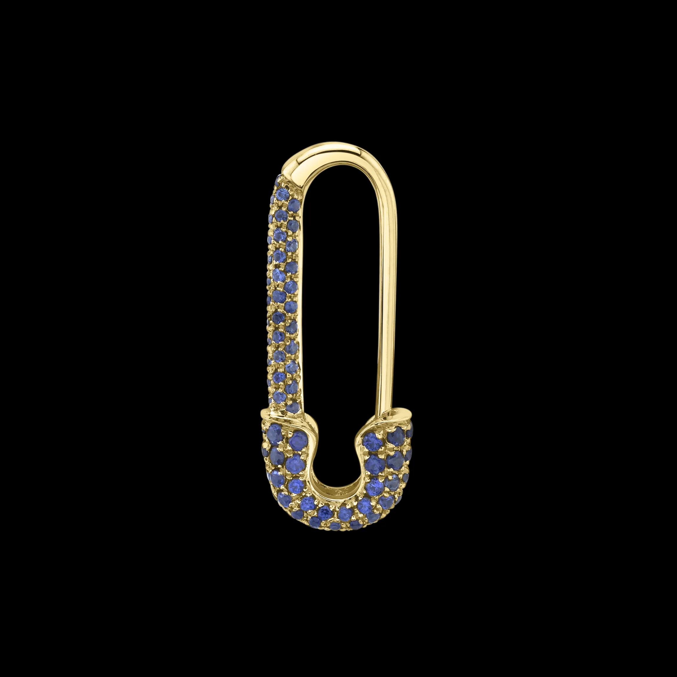Flash Sale MINI BLUE SAPPHIRE SAFETY PIN EARRING Safety Pins & Clips