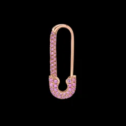 New MINI PINK SAPPHIRE SAFETY PIN EARRING Safety Pins & Clips