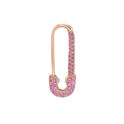 New MINI PINK SAPPHIRE SAFETY PIN EARRING Safety Pins & Clips