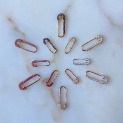 Cheap MINI RUBY SAFETY PIN EARRING Safety Pins & Clips
