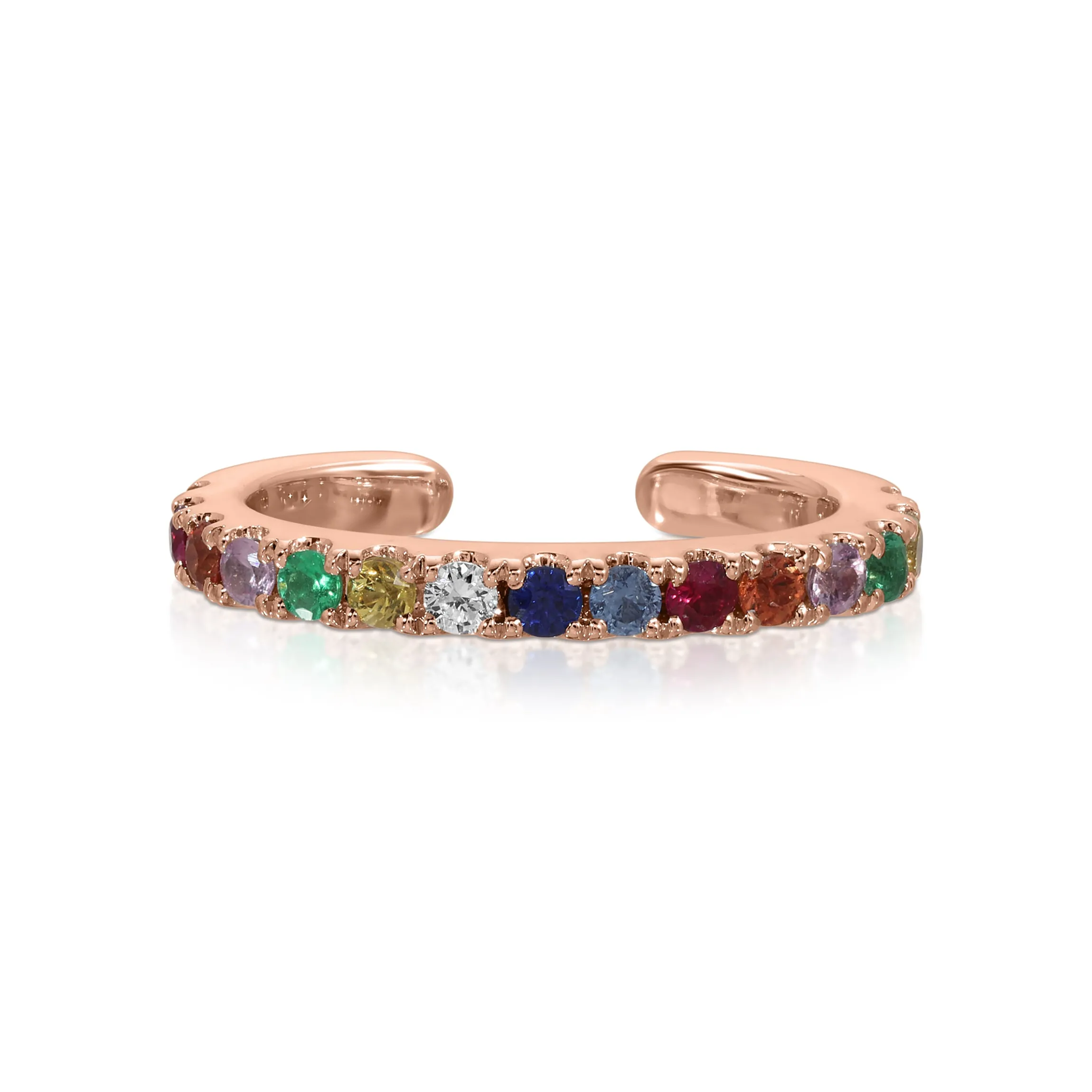 Store MULTI-COLOR DIAMOND AND FINE GEMSTONE EAR CUFF Ear Cuffs