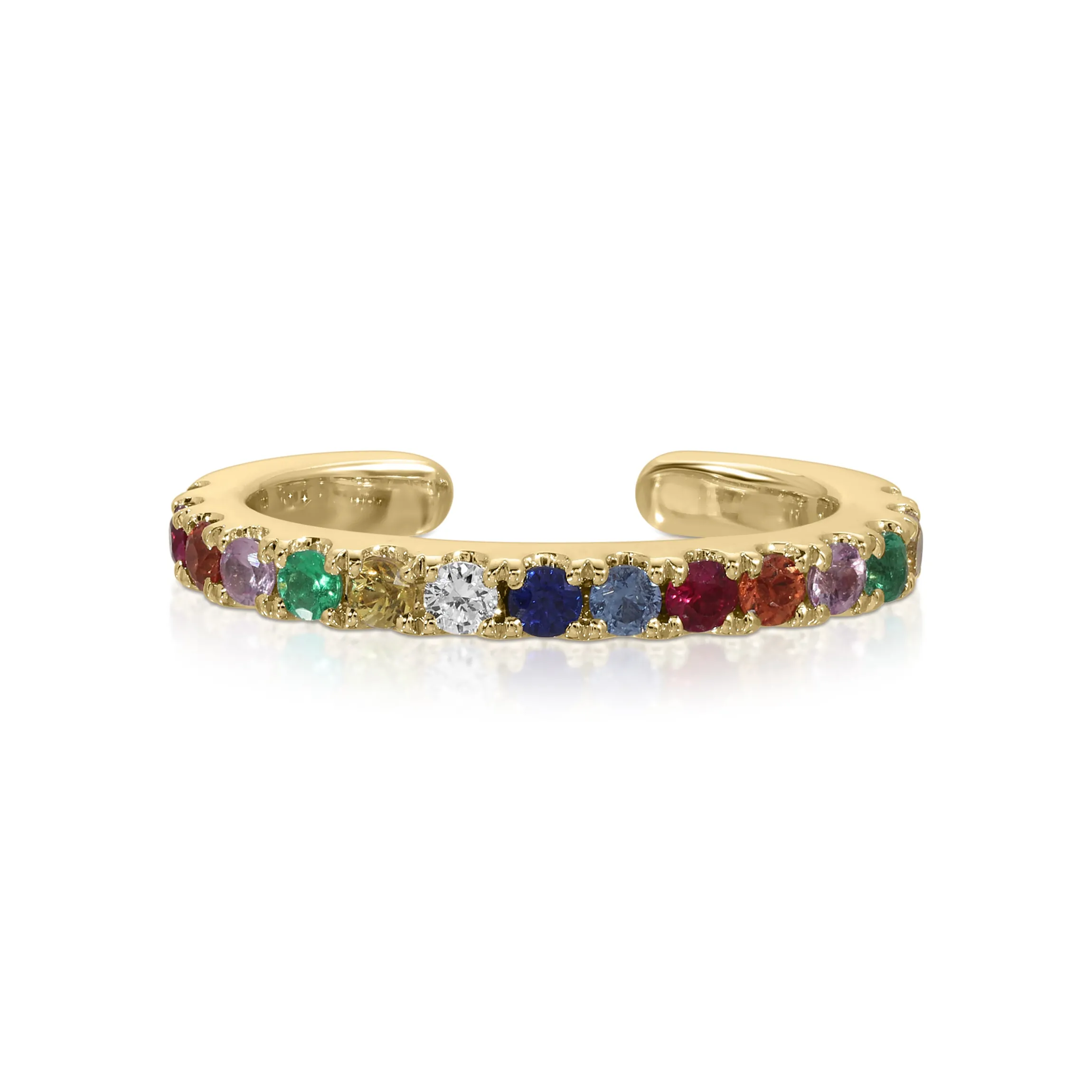 Store MULTI-COLOR DIAMOND AND FINE GEMSTONE EAR CUFF Ear Cuffs
