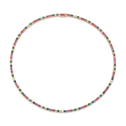 Cheap MULTI-COLORED DIAMOND AND GEMSTONE HEPBURN NECKLACE Chokers