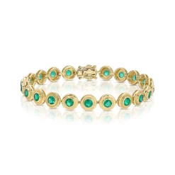 Shop OPHELIA ROUND COLOMBIAN EMERALD BRACELET One Of A Kind