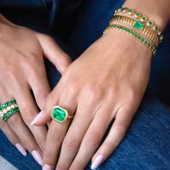 Shop OPHELIA ROUND COLOMBIAN EMERALD BRACELET One Of A Kind