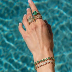 Shop OPHELIA ROUND COLOMBIAN EMERALD BRACELET One Of A Kind
