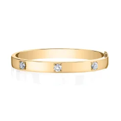 Sale OVAL BRACELET WITH THREE ROUND DIAMONDS Bangles