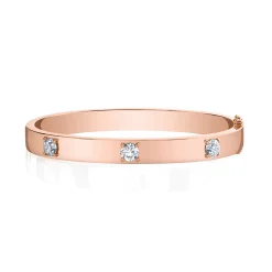 Sale OVAL BRACELET WITH THREE ROUND DIAMONDS Bangles