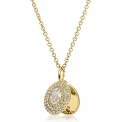 Cheap OVAL SHAPED DIAMOND LOULOU LOCKET Pendants