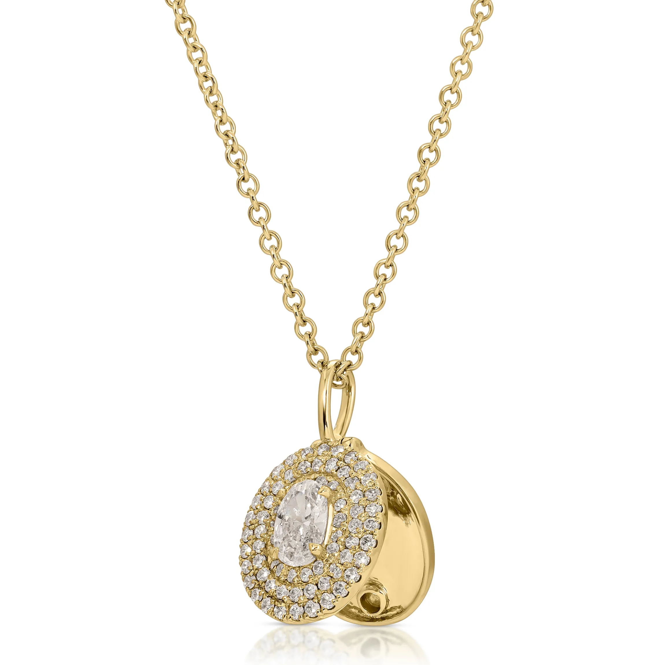 Cheap OVAL SHAPED DIAMOND LOULOU LOCKET Pendants