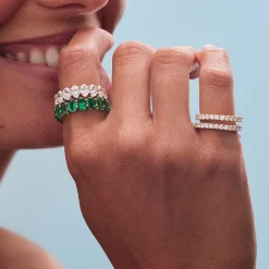 Online OVAL SHAPED EMERALD ETERNITY BAND Eternity