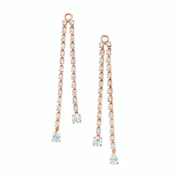 Cheap PAIR OF DOUBLE DRAPED DIAMOND ROPE EARRINGS WITH ROUND AND PEAR DIAMOND DROPS Long