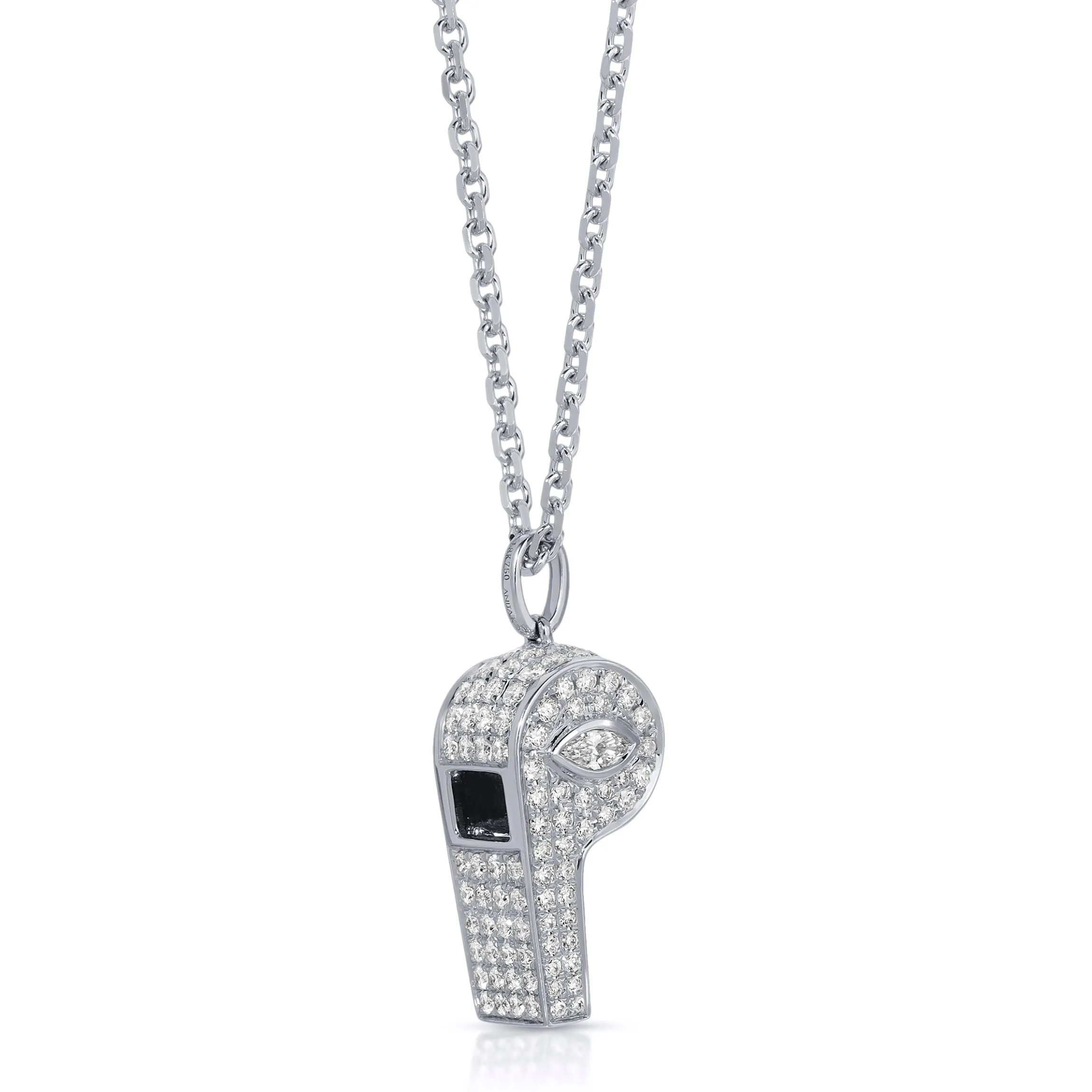 Flash Sale PAVE DIAMOND BABY WHISTLE WITH MARQUISE DIAMOND Pendants