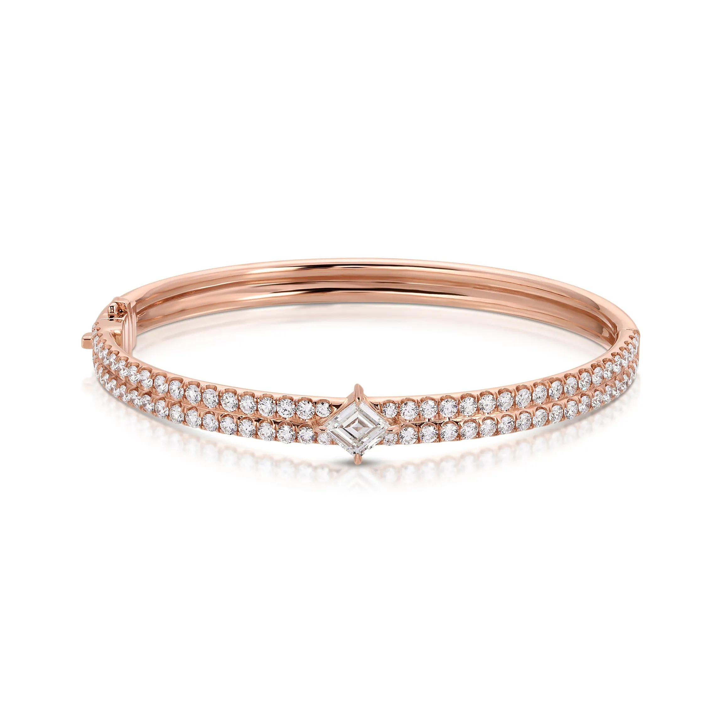 Online PAVE GIA BANGLE WITH KITE DIAMOND CENTER One Of A Kind|Bangles