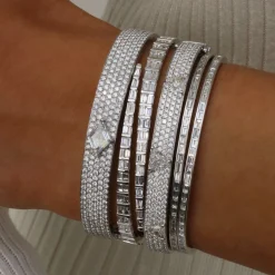 Discount PAVE OVAL BRACELET WITH LOZENGE STEP-CUT DIAMOND One Of A Kind