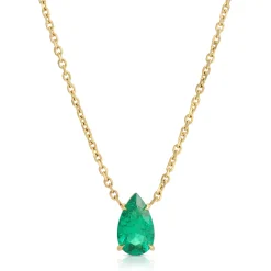 New PEAR EMERALD NECKLACE One Of A Kind