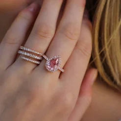 Discount PEAR SHAPE PINK SAPPHIRE RING One Of A Kind