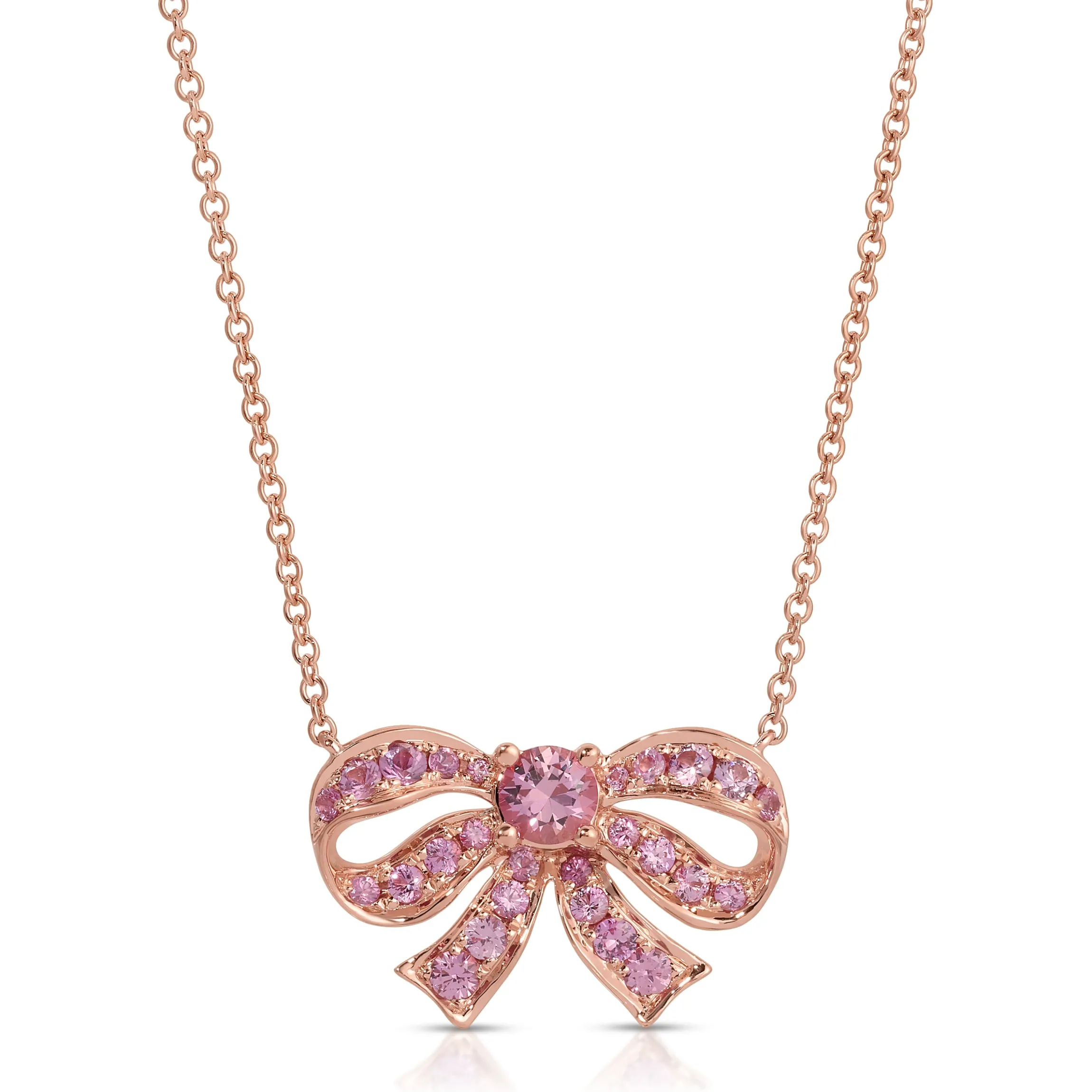 Clearance PINK SAPPHIRE BOW NECKLACE Pendants