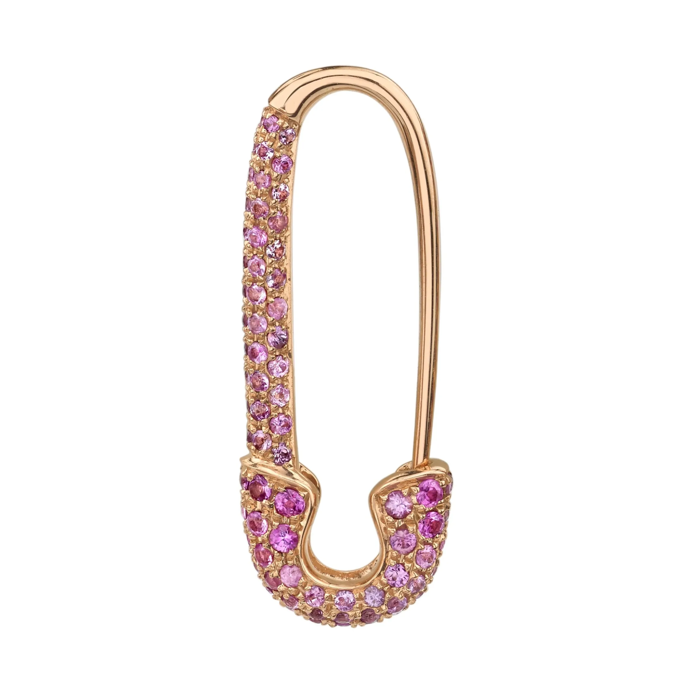 Shop PINK SAPPHIRE SAFETY PIN EARRING Safety Pins & Clips