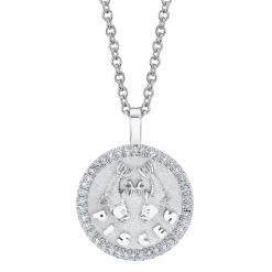 Cheap PISCES ZODIAC COIN PENDANT WITH DIAMOND FRAME Pendants|Zodiac Coins